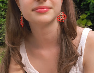 Boucles d'oreilles faites en dentelle et verres japonaises ELSA