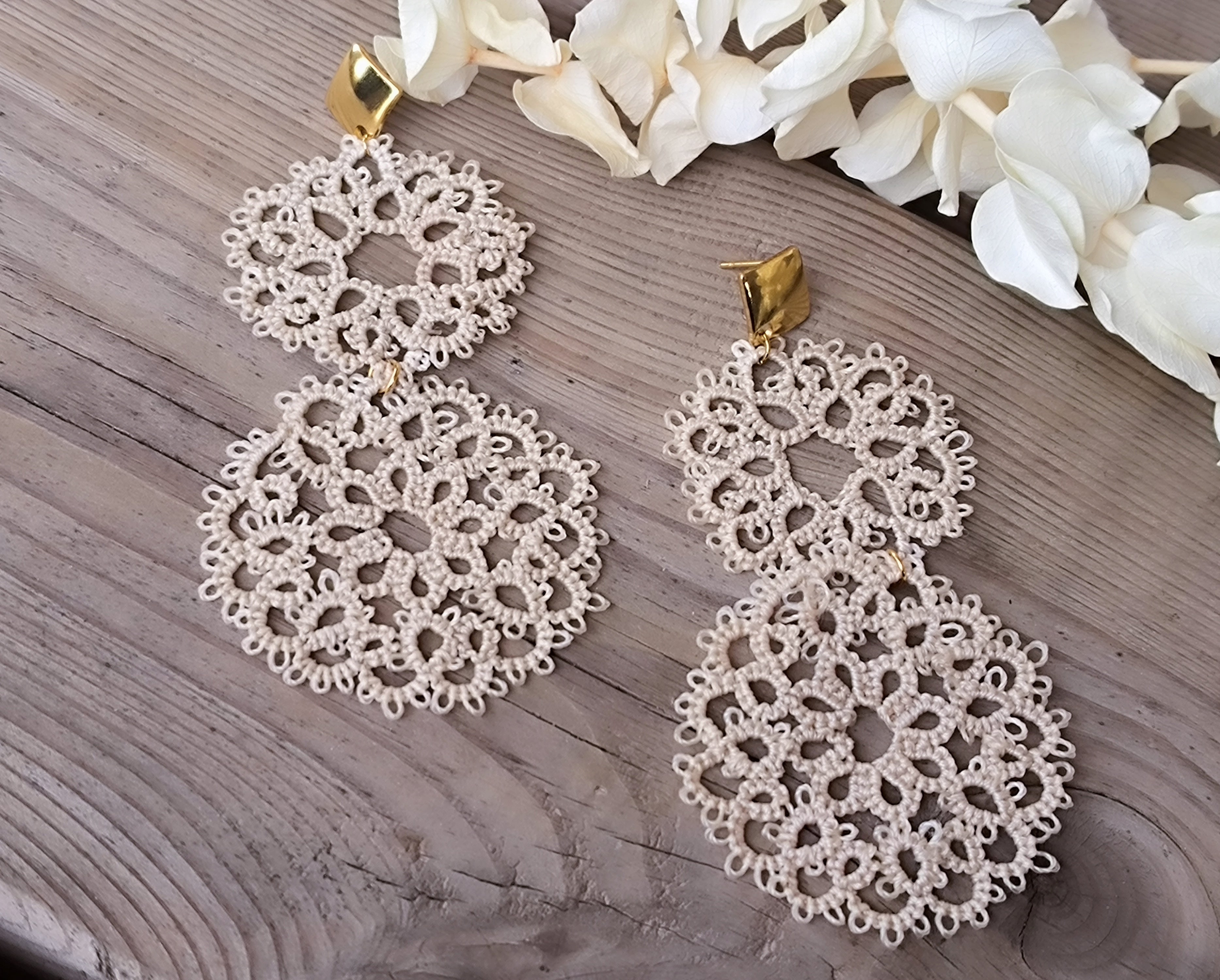 Boucles d'oreilles en dentelle AZAHAR