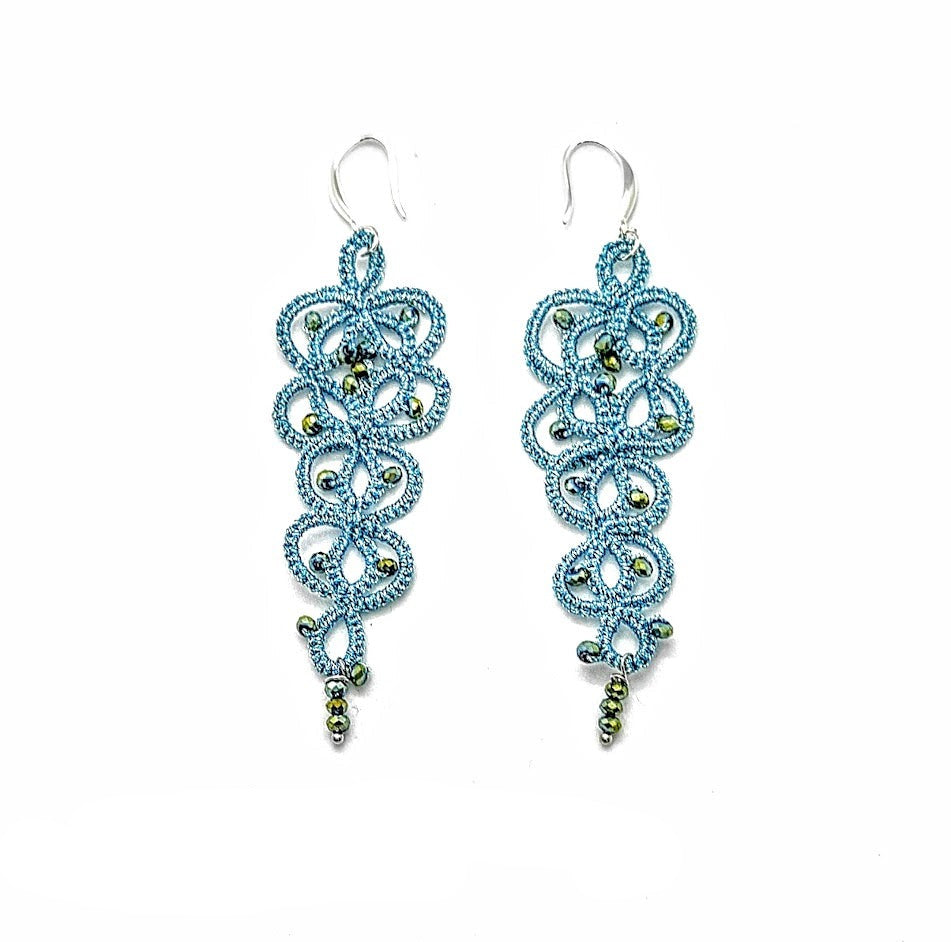 BOUCLES D'OREILLE CAROLINE BLEUES PILAR NAVARRO PARIS