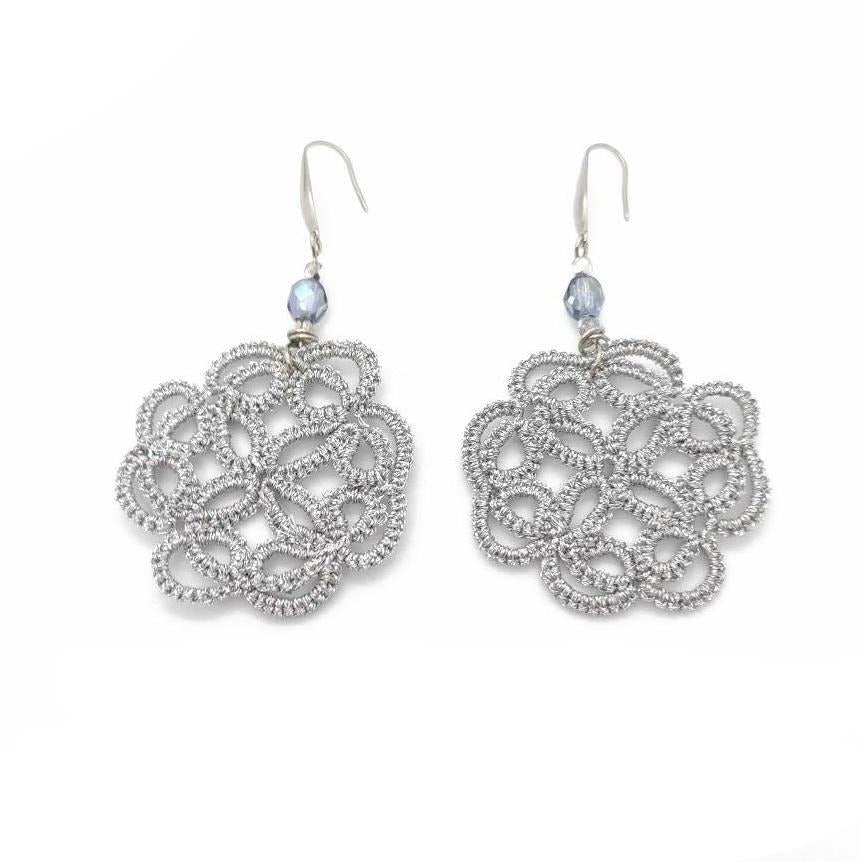 Boucles d'oreilles plaqué or rose rondes dentelle Inca COLLECTION ZANZYBAR