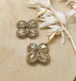 Load image into Gallery viewer, DAWN. Lace and glass earrings. Made in tatting / tatting.
