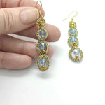 Load image into Gallery viewer, MYRIAM. Frivolity lace earrings and glass stones.
