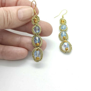 MYRIAM. Frivolity lace earrings and glass stones.