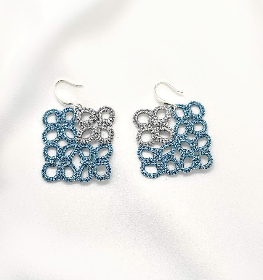 Boucles d'oreilles OPÉRA BLEUE ET ARGENT PILAR NAVARRO PARIS