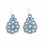 Load image into Gallery viewer, DREAM. Tatting lace earrings and glass stones. 
