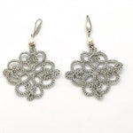 Load image into Gallery viewer, Boucles d&#39;oreilles haute couture PilarNavarro PARIS baroque argenté lorina balteanu
