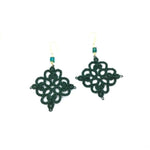 Charger l&#39;image dans la galerie, Boucles d&#39;oreilles haute couture PilarNavarro PARIS baroque vert foncé lorina balteanu
