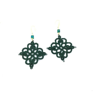 Boucles d'oreilles haute couture PilarNavarro PARIS baroque vert foncé lorina balteanu