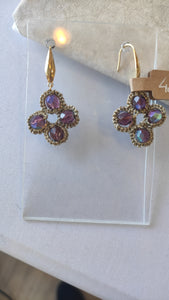 DAWN. Lace and glass earrings. Made in tatting / tatting.