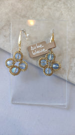 Load image into Gallery viewer, DAWN. Lace and glass earrings. Made in tatting / tatting.
