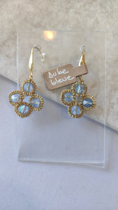 DAWN. Lace and glass earrings. Made in tatting / tatting.