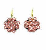 Load image into Gallery viewer, ROSES. Tatting lace earrings in miyuki glasses.
