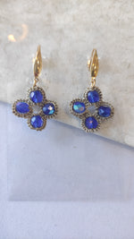 Load image into Gallery viewer, DAWN. Lace and glass earrings. Made in tatting / tatting.
