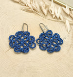 Load image into Gallery viewer, ROSES. Tatting lace earrings in miyuki glasses.
