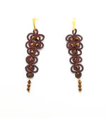 Load image into Gallery viewer, MYRIAM. Frivolity lace earrings and glass stones.
