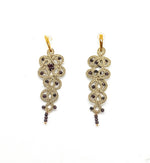 Load image into Gallery viewer, MYRIAM. Frivolity lace earrings and glass stones.
