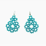 Load image into Gallery viewer, DREAM. Tatting lace earrings and glass stones. 
