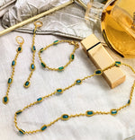 Load image into Gallery viewer, Parure en dentelle et verts. Pilar Navarro PARIS 
