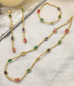 Load image into Gallery viewer, Ensemble multicolore en dentelle et verres. Pilar Navarro PARIS 
