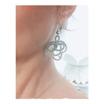 Load image into Gallery viewer, IRENE. Lace tatting and glass earrings.
