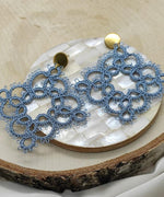 Load image into Gallery viewer, CELIA. Haute couture earrings, made in tatting.
