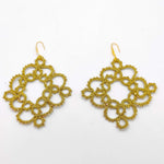 Load image into Gallery viewer, CELIA. Haute couture earrings, made in tatting.
