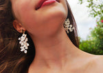 Cargar imagen en el visor de la galería, Pilar Navarro PARIS boucles d&#39;oreilles haute couture CASCADE blanches
