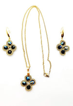 Load image into Gallery viewer, Pilar Navarro PARIS ensemble bijoux de  haute couture AUBE en dentelle et verre noir
