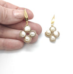 Load image into Gallery viewer, PEARLY DAWN. Lace earrings in tatting and natural pearls
