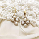 Load image into Gallery viewer, PEARLY DAWN. Lace earrings in tatting and natural pearls
