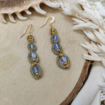 Load image into Gallery viewer, MYRIAM. Frivolity lace earrings and glass stones.
