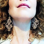 Load image into Gallery viewer, OXANA Earrings, tatting lace and glasses.
