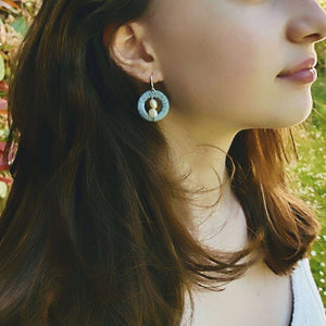 boucles d'oreilles artisanales cousues à la main avec perles naturelles d'eau douce MARINA