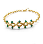 Load image into Gallery viewer, bracelet artisanal en dentelle de frivolité et perles fines pilar navarro paris SEVERINE
