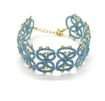 Load image into Gallery viewer, bracelet bleue en dentelle de frivolité  Pilar Navarro Paris
