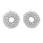 Load image into Gallery viewer, BO TOURNESOL en Boucles d&#39;oreilles en dentelle de frivolité avec verres autrichiensdentelle de frivolité. Rondes énormes
